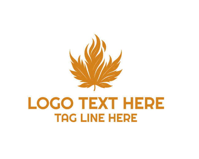 Solid Modern Maple Leaf Fire Logo