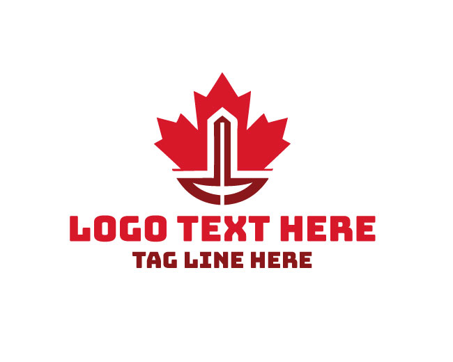 Canadian Maple Leaf Cityscape Logo