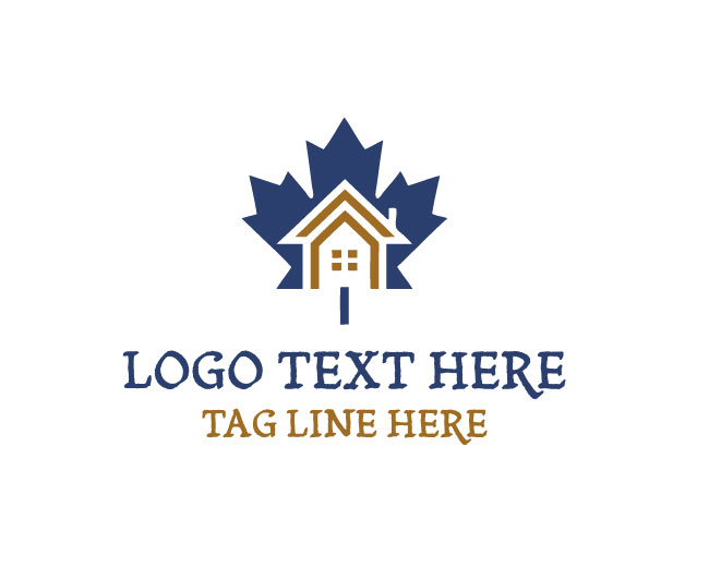 Maple Leaf House Icon Logo