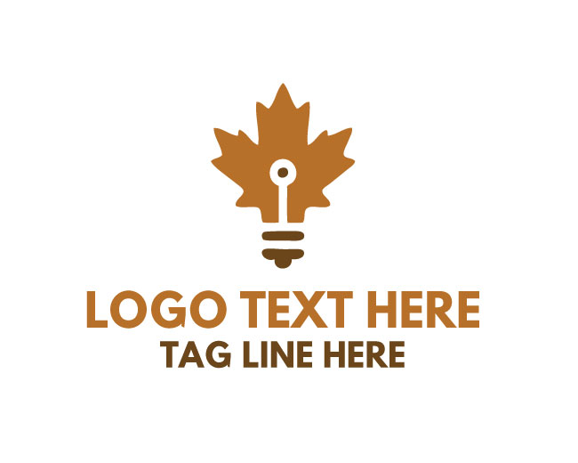 Maple Leaf Idea Bulb Logo