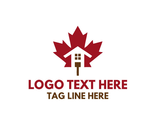 Canadian Home with Maple Leaf Logo