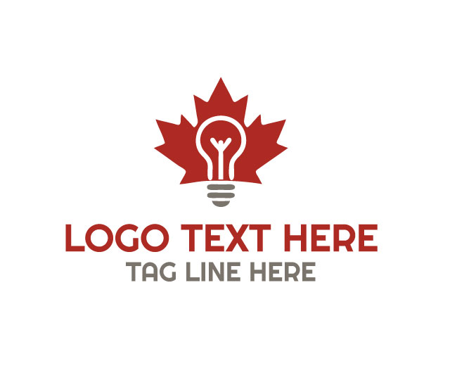 Canadian Maple Leaf Lightbulb Logo