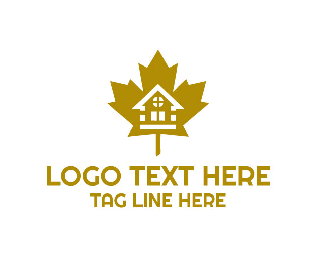 Minimal Maple Leaf Home Logo