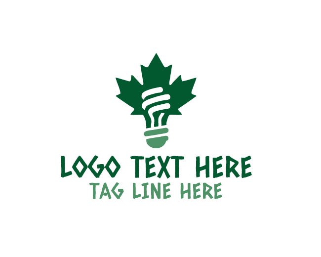 Maple Leaf Creativity Bulb Logo