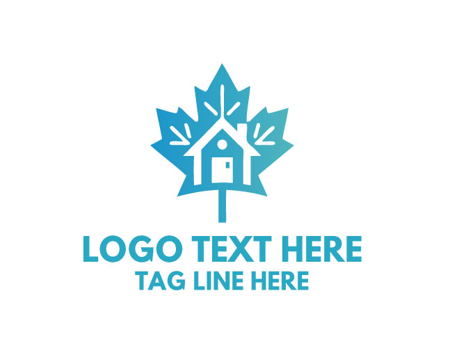 Maple Leaf Home Icon Logo