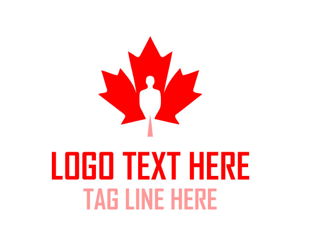 Canadian Maple Leaf Human Figure Logo