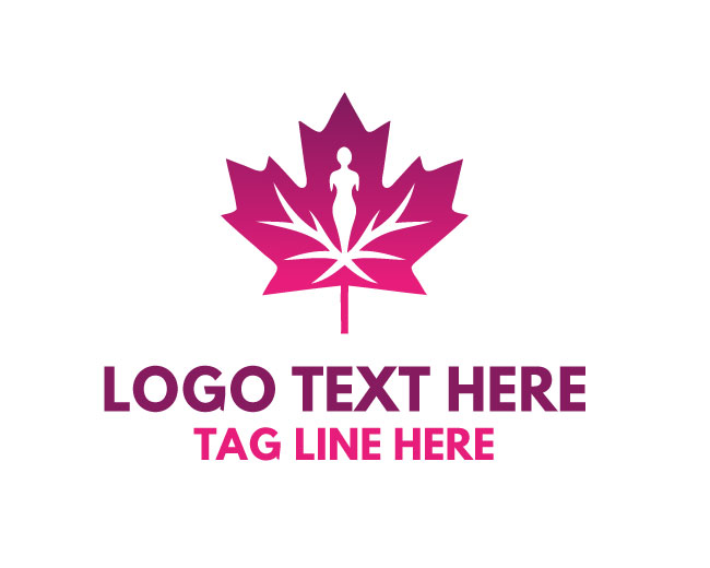 Maple Leaf Person Icon Logo