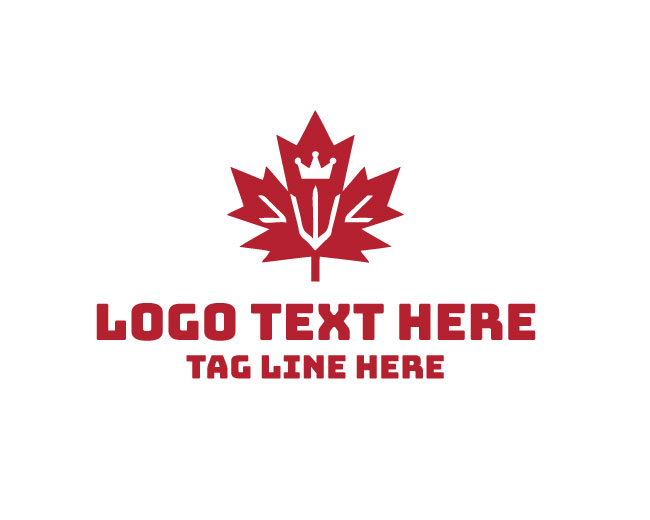 Red Maple Leaf Crown Logo