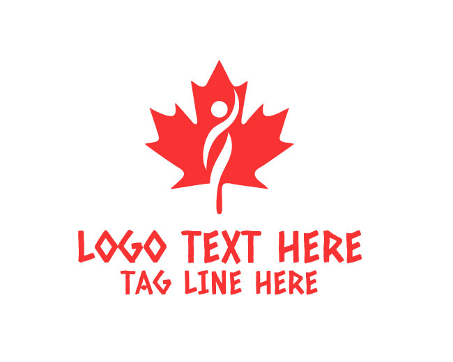 Minimal Maple Leaf Human Logo