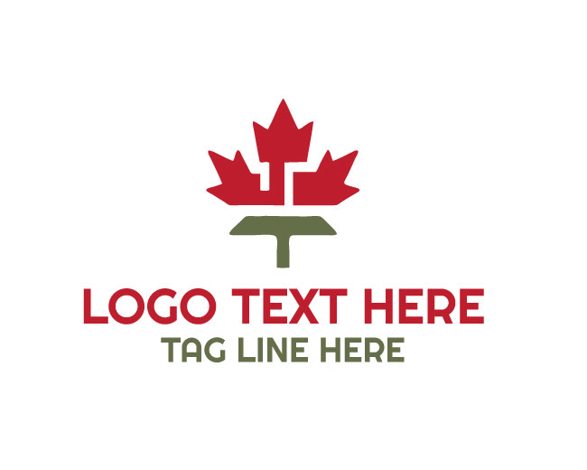 Canadian Maple Leaf red Crown Logo