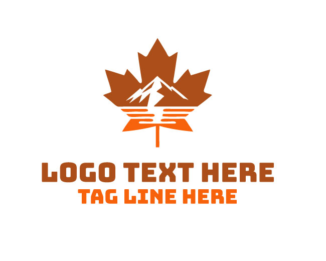 Maple Leaf Mountain Icon Logo