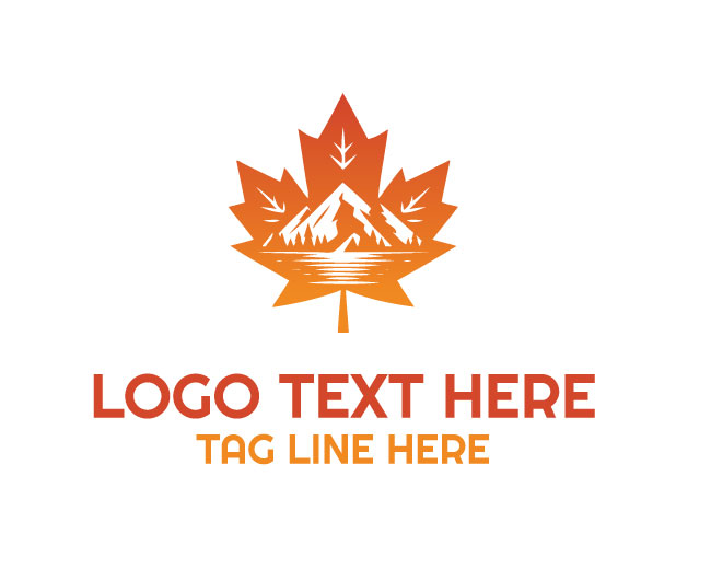 Canadian Mountain with Maple Leaf Logo