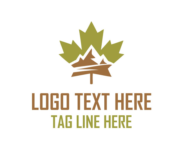 Maple Leaf Mountain Symbol Logo
