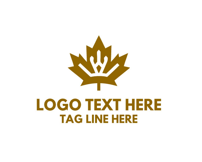  Maple Leaf Crown Icon Logo