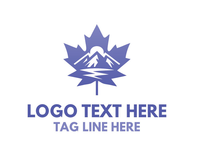 Clean Maple Leaf Mountain Logo