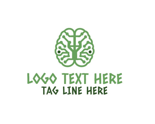  AI Brain Vision Tech Logo