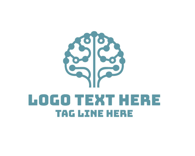  AI Brain Digital Core Tech Logo