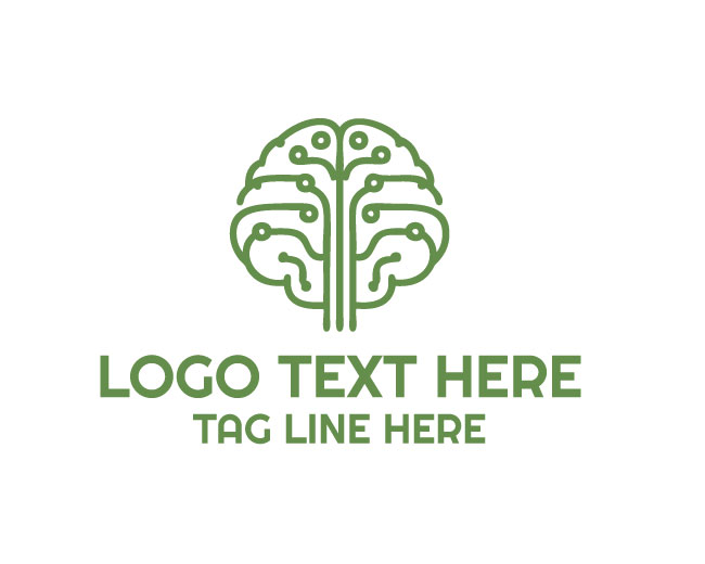  AI Brain Signal Tech Logo