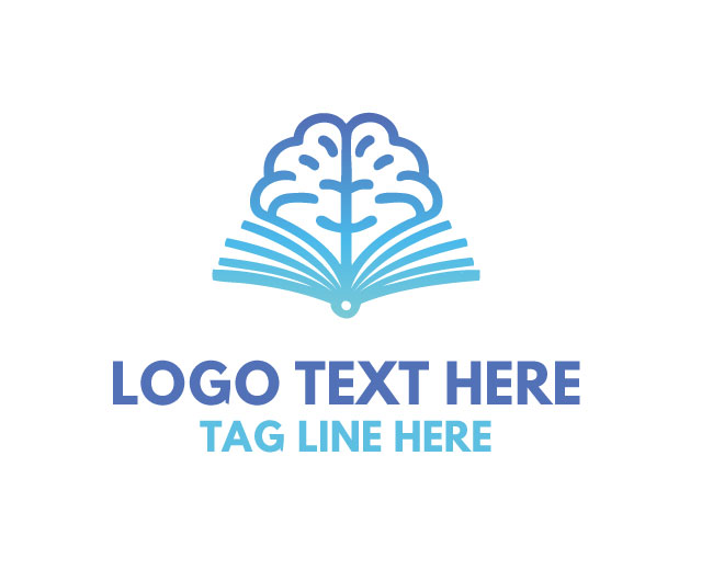 Education Book Open Brain Logo