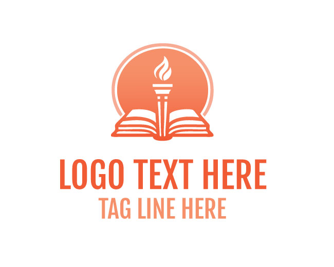 Education Book Modern Torch Logo