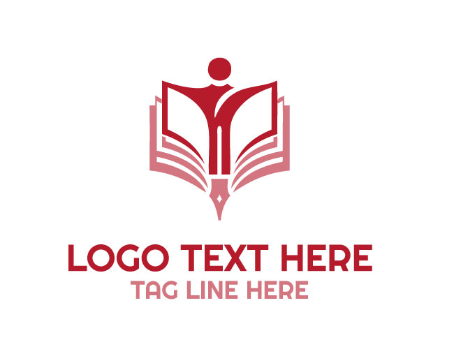 Education Book Human Pen Logo