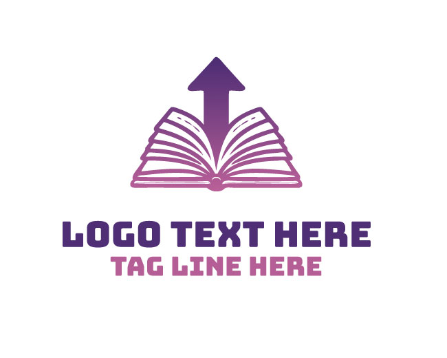 Education Book Upward Arrow Logo