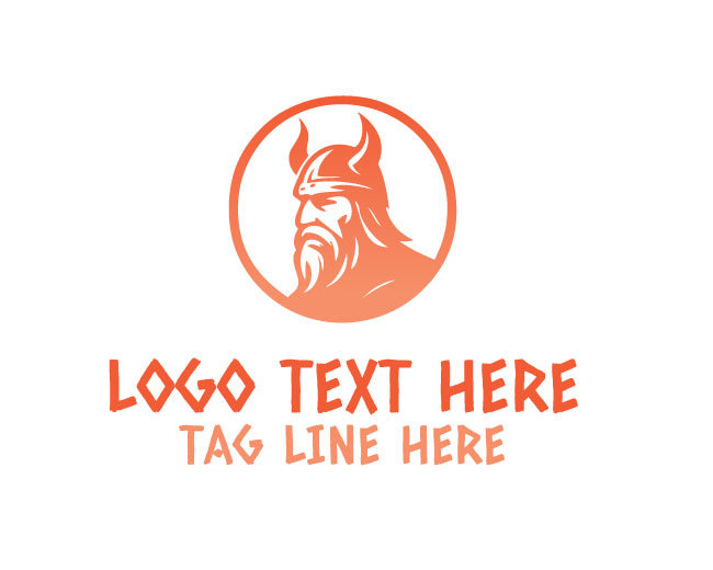 Modern Viking Helmet Logo