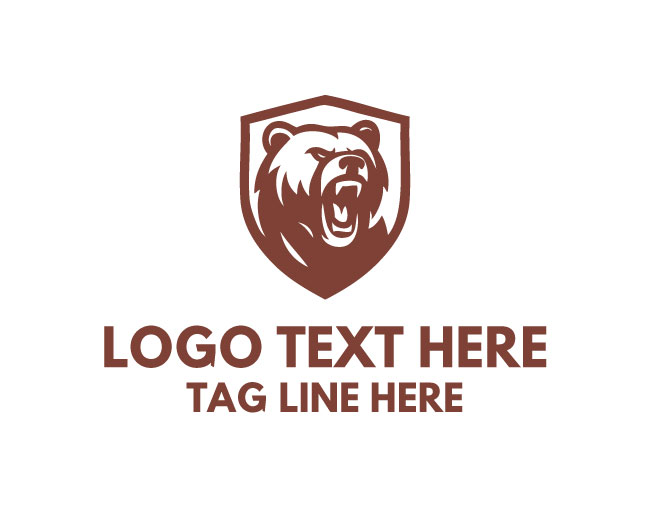 Wild Bear Roar Head Logo
