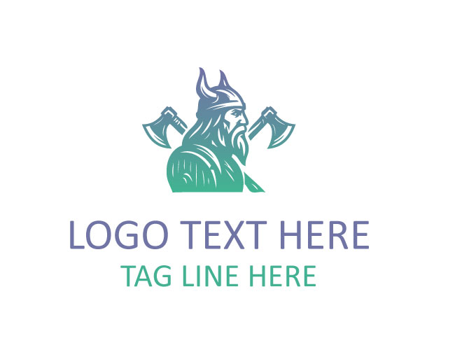 Simple Viking Axe Logo