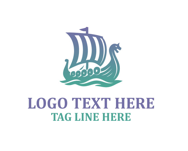 Clean Viking Longship Logo