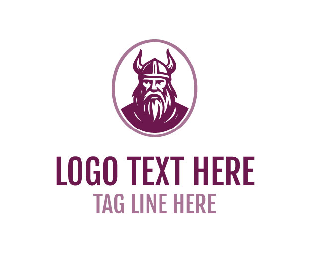 Clean Viking Helmet Icon Logo