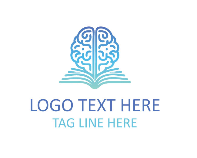 Education Book Brain Style Logo