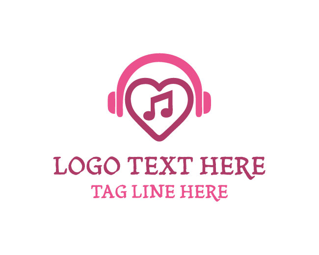 Music Wave Heart Logo