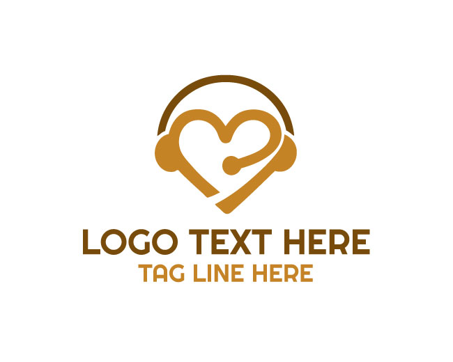 Abstract Music Love Logo