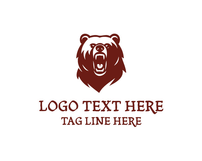 Solid Wild Bear Mark Logo