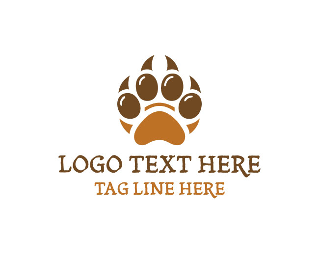 Wild Bear Paw Mark Logo