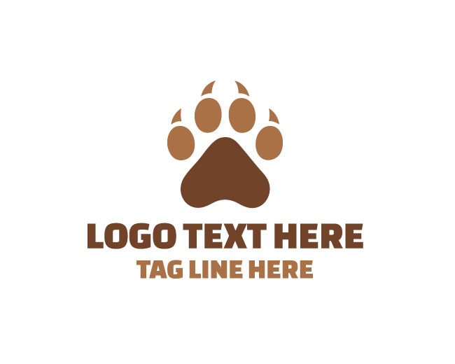 Wild Bear Paw Icon Logo