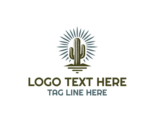 Cactus Rays Line Logo