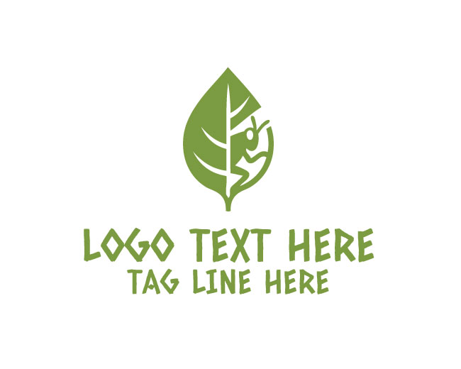 Eco Grasshopper Insect Logo