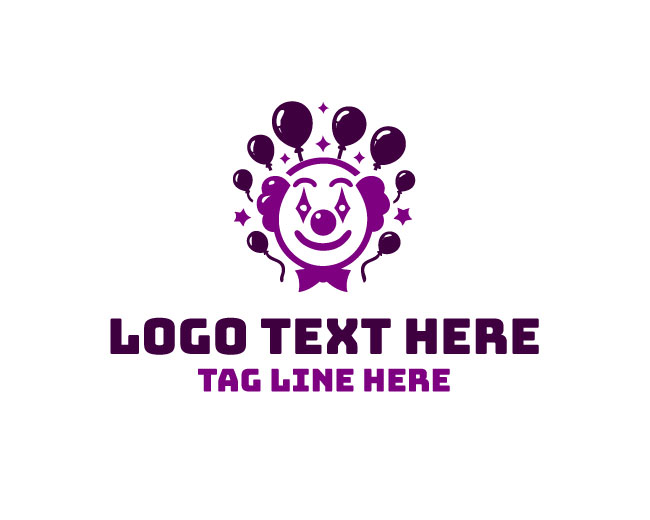 Party Clown Face Logo
