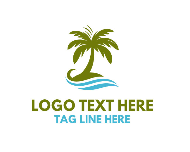 Palm Tree Beach Logo