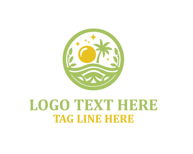 Palm Tree Sun Logo