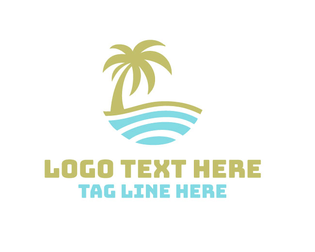 Palm Tree Wave Logo