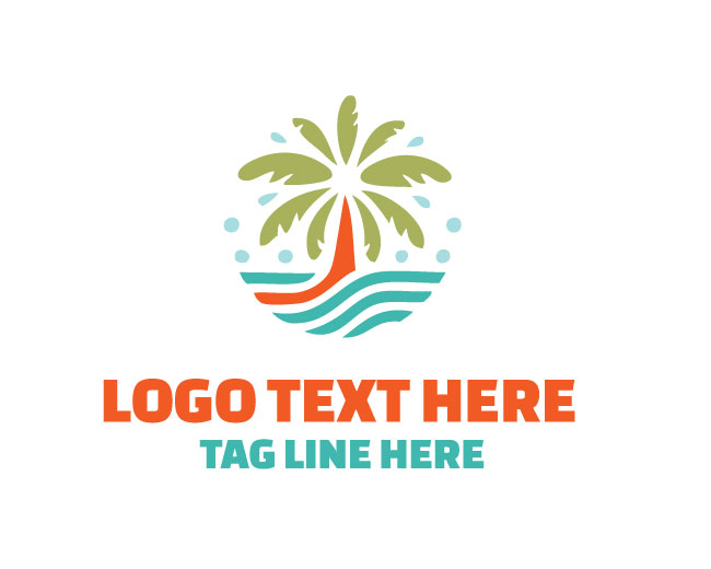 Palm Tree Wave Logo