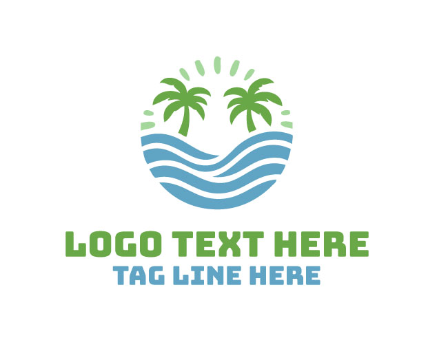 Palm Tree Wave Logo