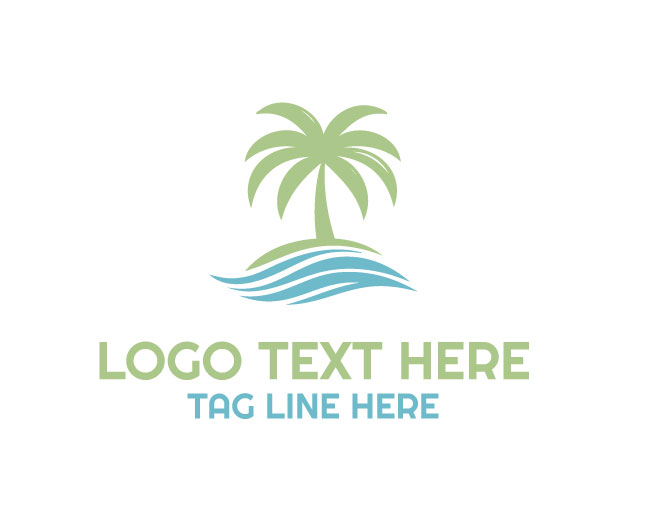 Palm Tree Wave Logo