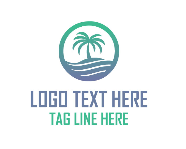 Palm Tree Ocean Logo