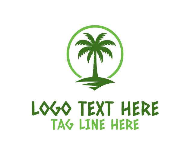 Palm Tree Badge Logo