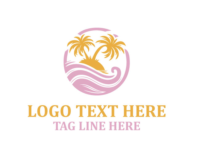 Palm Tree Circle Logo
