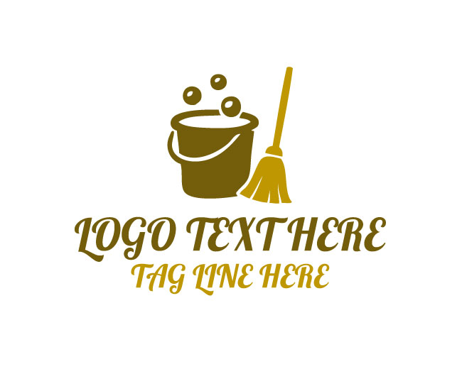 Cleaning Mop Icon Logo